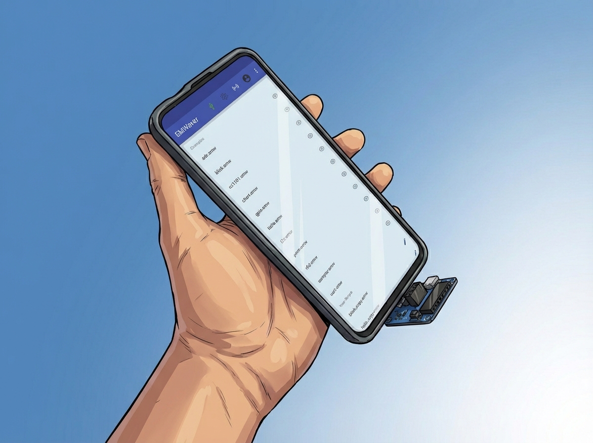 EMWaver plugged into a smartphone