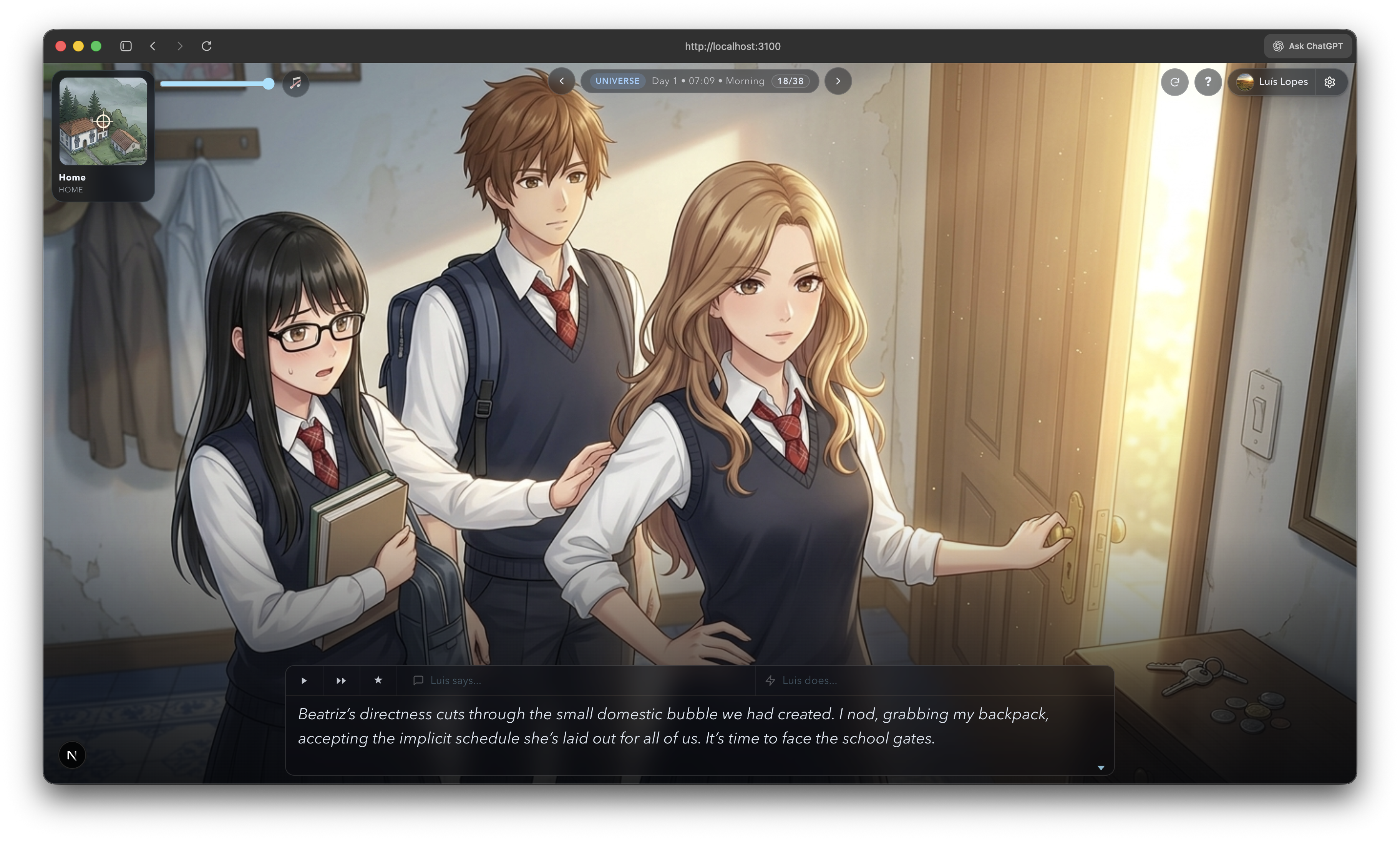 Monte Lua gameplay scene with generated CG example 2